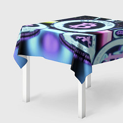 Скатерть для стола Неоновый светящийся биткоин, цвет: 3D-принт — фото 2