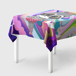 Скатерть для стола Девочка енот балерина, цвет: 3D-принт — фото 2