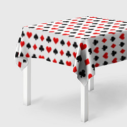 Скатерть для стола Карточные масти на белом фоне, цвет: 3D-принт — фото 2