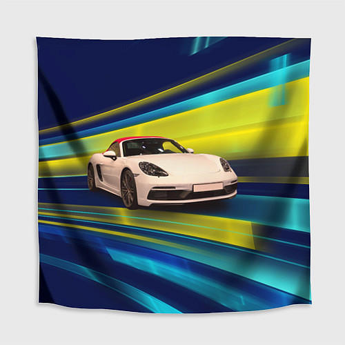 Скатерть для стола Спорткар Porsche в движении / 3D-принт – фото 1