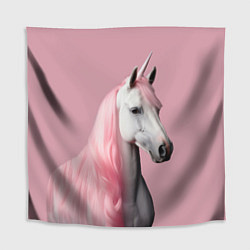 Скатерть для стола Единорог розовая грива, цвет: 3D-принт
