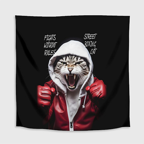 Скатерть для стола Street boxing cat / 3D-принт – фото 1
