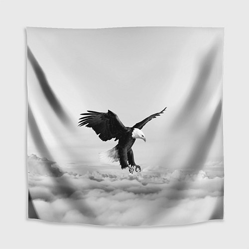 Скатерть для стола Орёл в облаках черно-белый / 3D-принт – фото 1