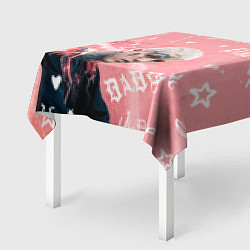 Скатерть для стола Lil Peep тату розовый, цвет: 3D-принт — фото 2