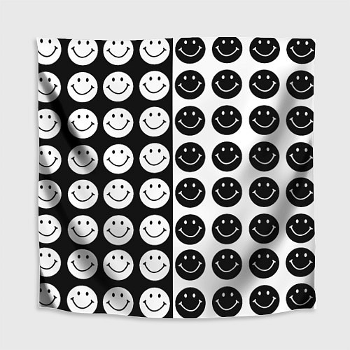 Скатерть для стола Smiley black and white / 3D-принт – фото 1