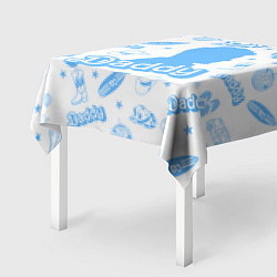 Скатерть для стола Папочка - силуэт Кена: паттерн синий, цвет: 3D-принт — фото 2