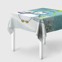 Скатерть для стола Новогодний пингвин, цвет: 3D-принт — фото 2