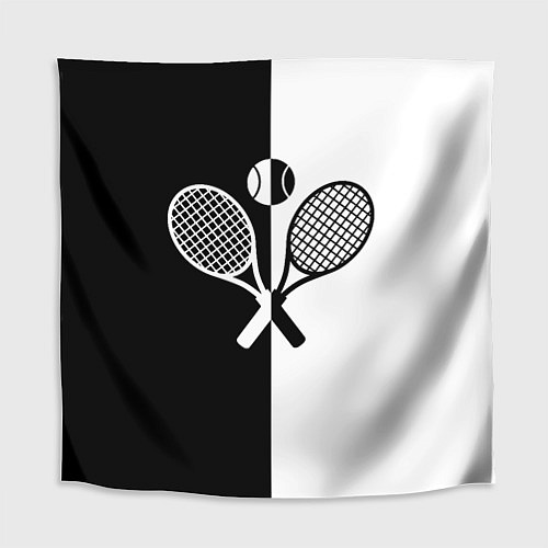 Скатерть для стола Теннис - чёрно белое / 3D-принт – фото 1