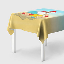 Скатерть для стола Дед Мороз на море, цвет: 3D-принт — фото 2