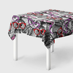 Скатерть для стола Совы в розовых очках, цвет: 3D-принт — фото 2