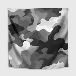 Скатерть для стола Камуфляж серый монохром, цвет: 3D-принт