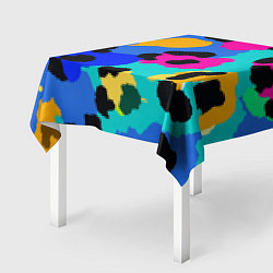 Скатерть для стола Радужный неоновый леопард, цвет: 3D-принт — фото 2