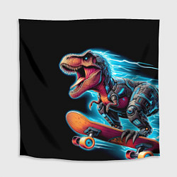 Скатерть для стола Cool Dino on a skateboard - neon glow fantasy, цвет: 3D-принт