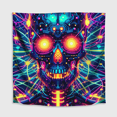 Скатерть для стола Neon skull - ai art fantasy / 3D-принт – фото 1