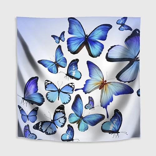 Скатерть для стола Голубые бабочки / 3D-принт – фото 1