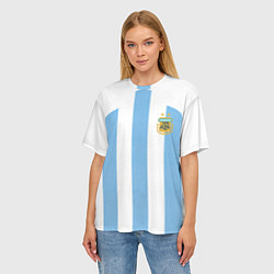 Оверсайз 3D-футболка Сборная Аргентины ЧМ 2022, цвет: 3D-принт — фото 2