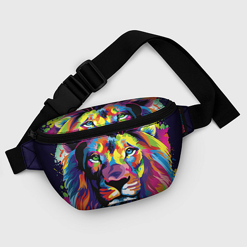 Поясная сумка Красочный лев / 3D-принт – фото 4