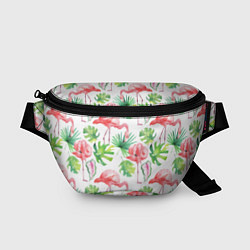 Поясная сумка Фламинго в тропиках, цвет: 3D-принт