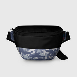 Поясная сумка Камуфляж: черный/голубой, цвет: 3D-принт