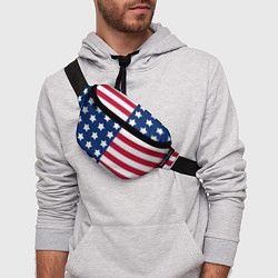 Поясная сумка USA Flag, цвет: 3D-принт — фото 2