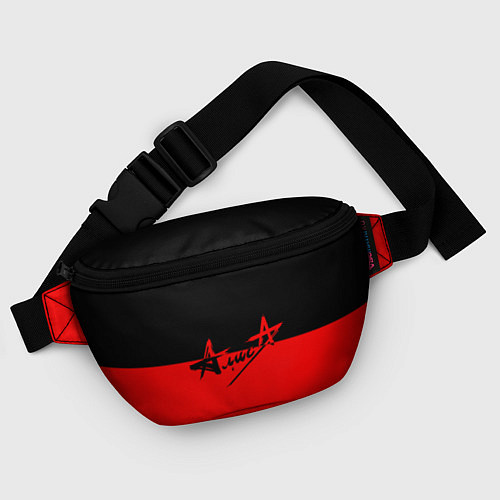 Поясная сумка АлисА: Черный & Красный / 3D-принт – фото 4