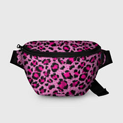 Поясная сумка Розовый леопард, цвет: 3D-принт