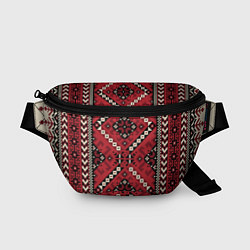 Поясная сумка Славянский орнамент: красный
