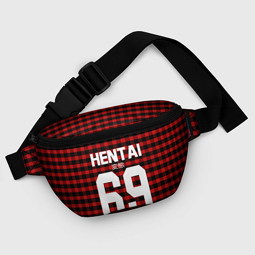 Поясная сумка Hentai 69: Red Grid / 3D-принт – фото 4