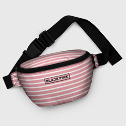 Поясная сумка Black Pink: Striped Geometry, цвет: 3D-принт — фото 2
