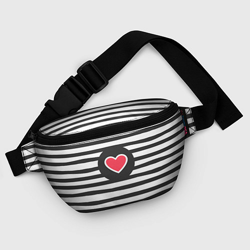 Поясная сумка Сердце в полоску / 3D-принт – фото 4