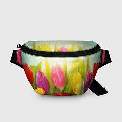 Поясная сумка Цветущие тюльпаны, цвет: 3D-принт