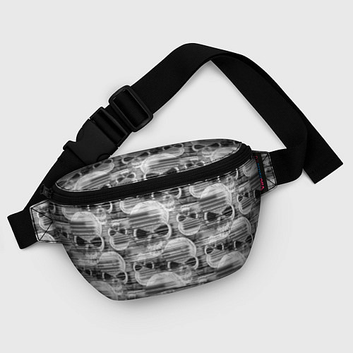 Поясная сумка Серые черепа - растр / 3D-принт – фото 4