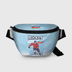 Поясная сумка Хоккей Russia, цвет: 3D-принт