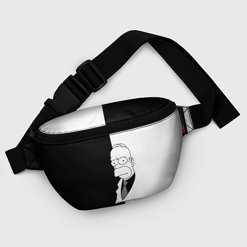 Поясная сумка Гомер Симпсон - в смокинге - black and white / 3D-принт – фото 4