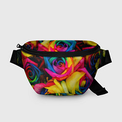 Поясная сумка Разноцветные розы, цвет: 3D-принт