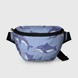 Поясная сумка Акулий косяк, цвет: 3D-принт