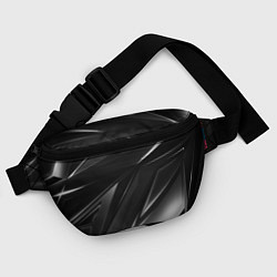 Поясная сумка GEOMETRY STRIPES BLACK & WHITE, цвет: 3D-принт — фото 2