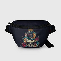 Поясная сумка Змея с короной на черепе, цвет: 3D-принт
