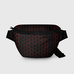 Поясная сумка 3D black & red