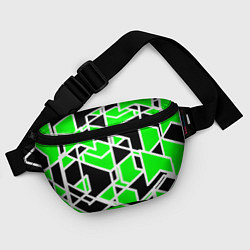 Поясная сумка Зелёное трубы, цвет: 3D-принт — фото 2