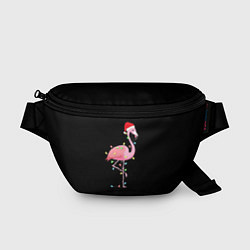 Поясная сумка Новогодний Фламинго