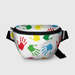 Поясная сумка Цветные ладошки - Детский узор