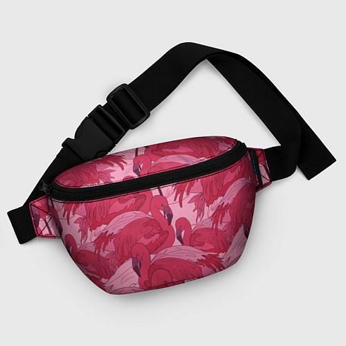 Поясная сумка Розовые фламинго / 3D-принт – фото 4