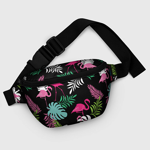 Поясная сумка Фламинго с цветами / 3D-принт – фото 4