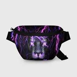 Поясная сумка НЕОНОВЫЙ ЛЕВ NEON LION, цвет: 3D-принт