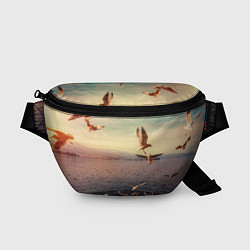 Поясная сумка Чайки на воде, цвет: 3D-принт