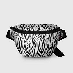 Поясная сумка Черно-белая зебра, цвет: 3D-принт