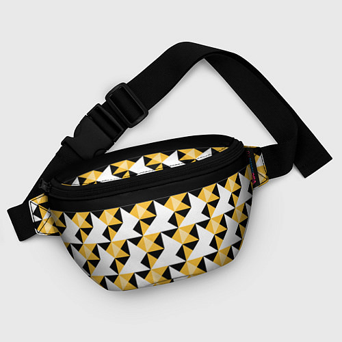 Поясная сумка Черно-желтый геометрический / 3D-принт – фото 4