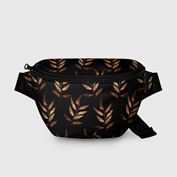 Поясная сумка Золотисто-красные листья, цвет: 3D-принт
