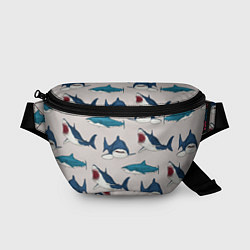 Поясная сумка Кровожадные акулы паттерн, цвет: 3D-принт
